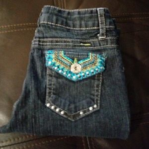 EUC candies jeans with bling and stretch